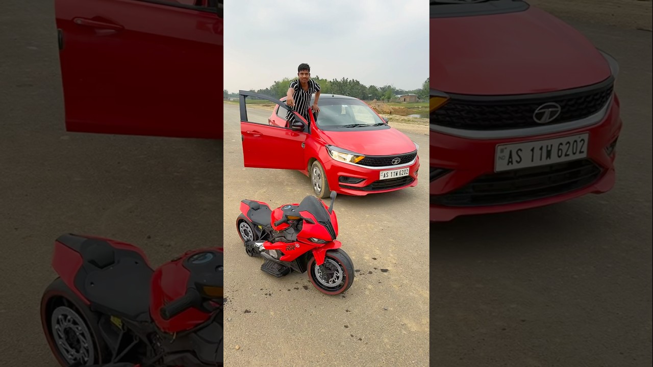 BMWS thousand RR bike S Tata Tiago car 😲￼