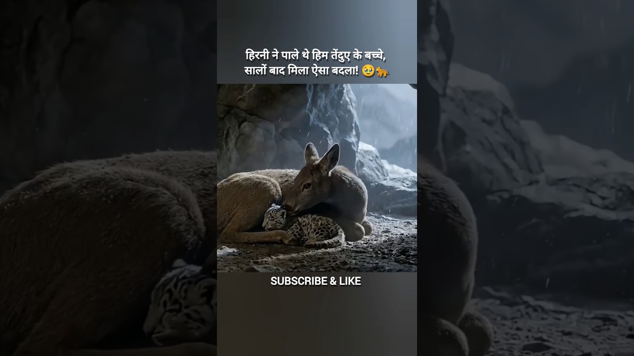 हिरनी ने पाले थे हिम तेंदुए के बच्चे, सालों बाद मिला ऐसा बदला! 🥹🐆#short