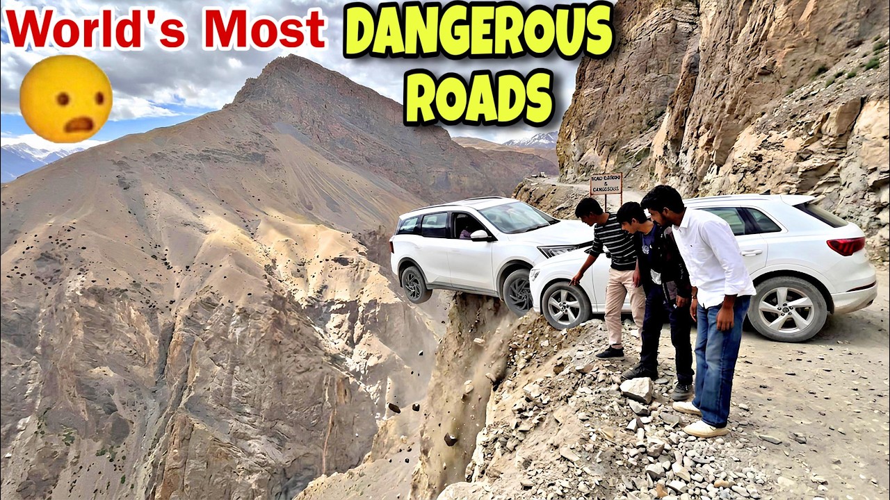 Driving XUV7XO & Audi Q3 on World’s Most DANGEROUS Roads ‼️SPITI TRIP