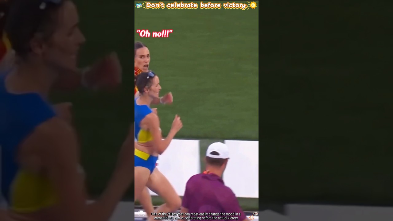 Celebrating before wining fails #funny#sports#aportsmanship