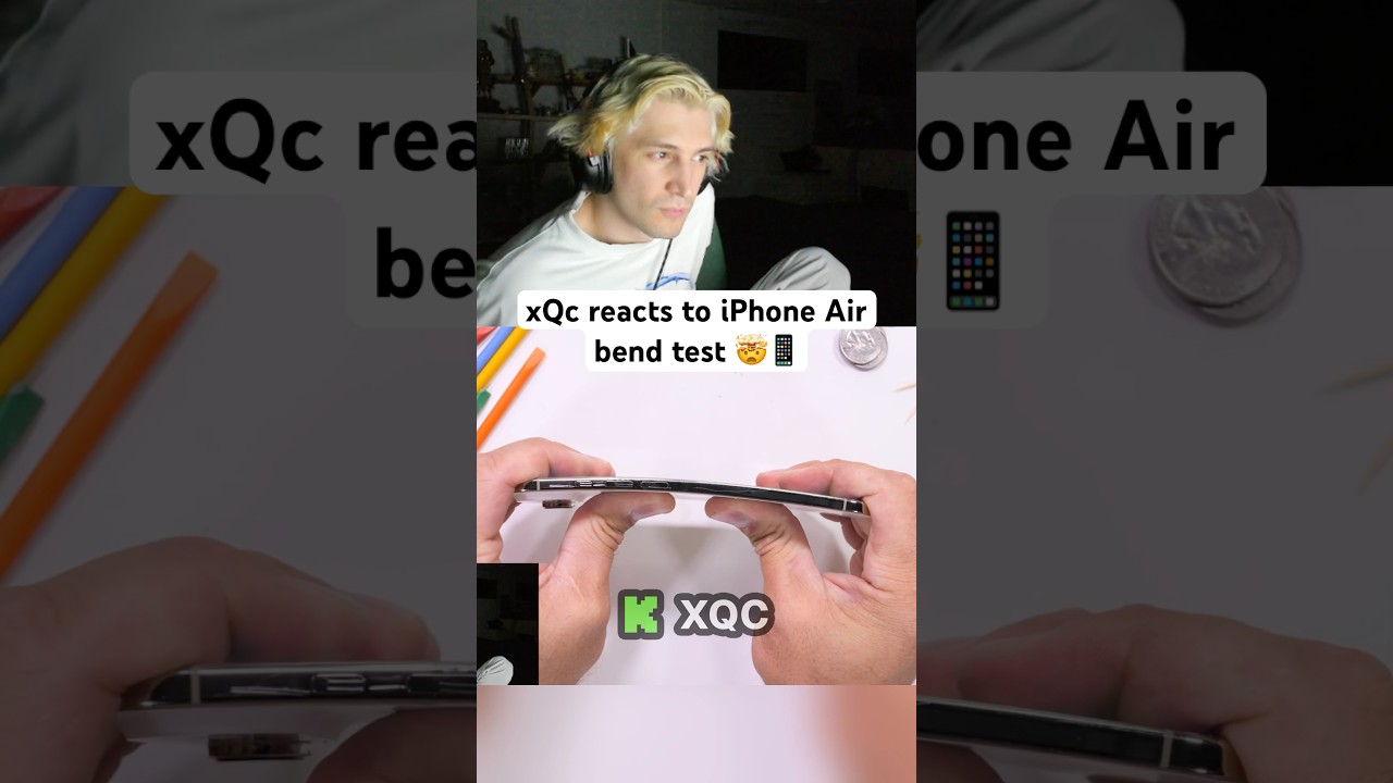 xQc reacts to iPhone Air BEND TEST 🤯 #xqc #iphone #apple - Published by starzy