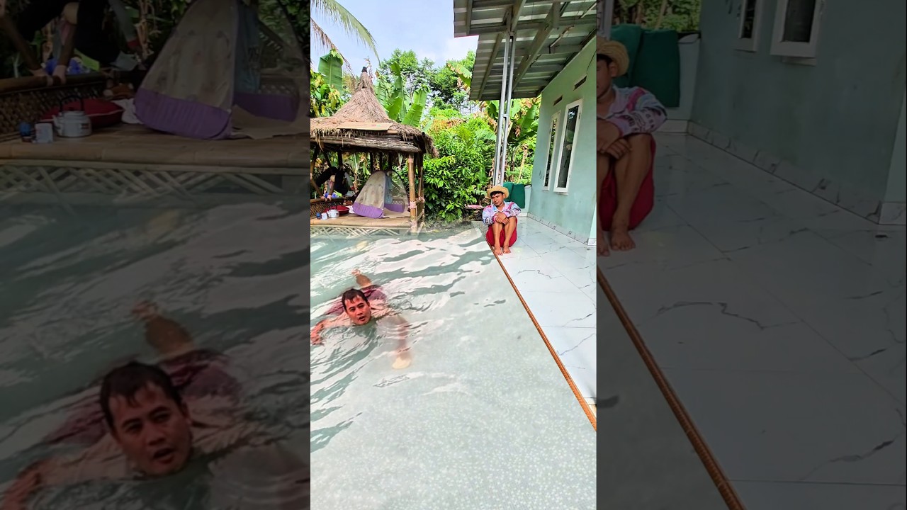 abah adilah duduk ngelamun lihatin bapak rusdan berenang❗️