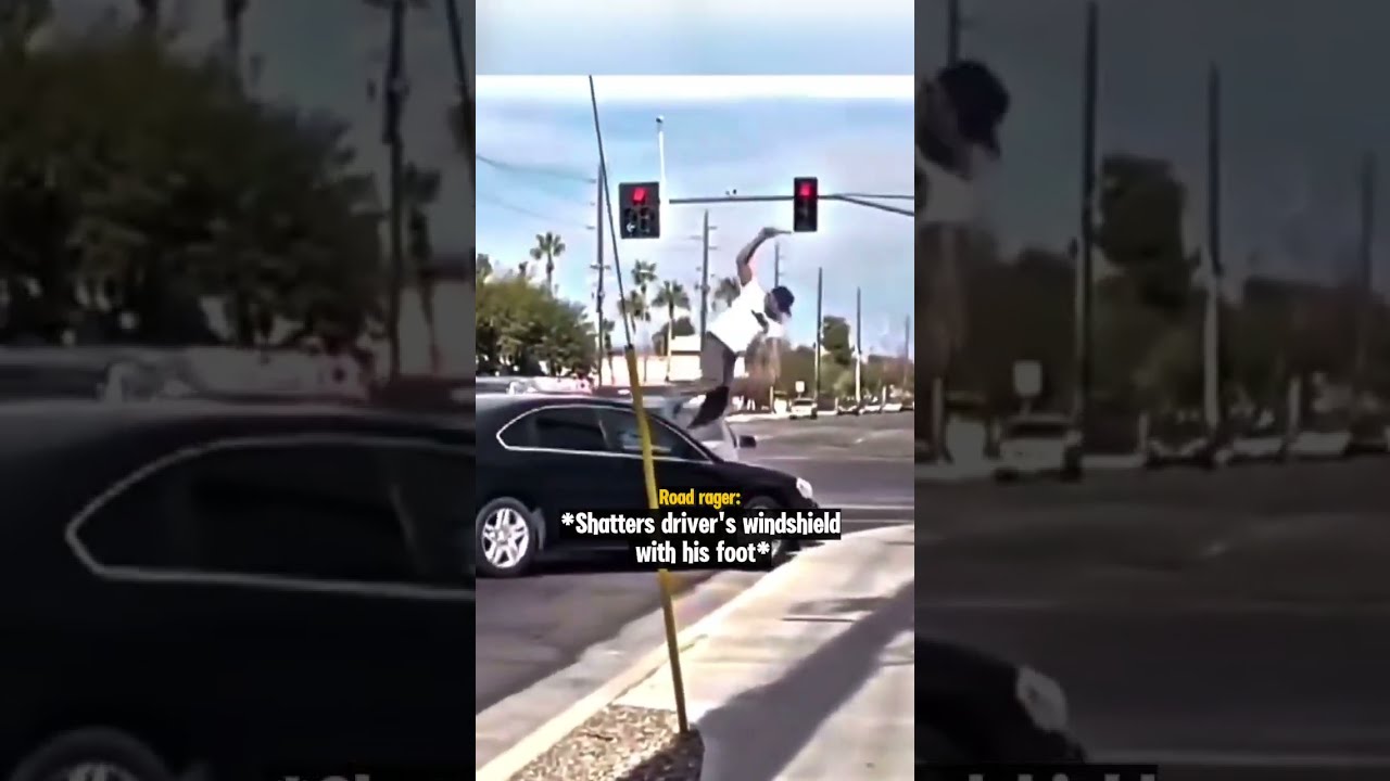 Road Rager Smashes Driver's Windshield