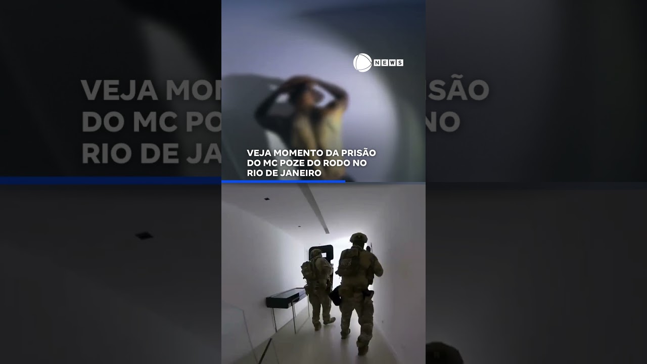 Veja momento da prisão do MC Poze do Rodo no Rio de Janeiro. 📲 #RecordNews #Notícias #Shorts