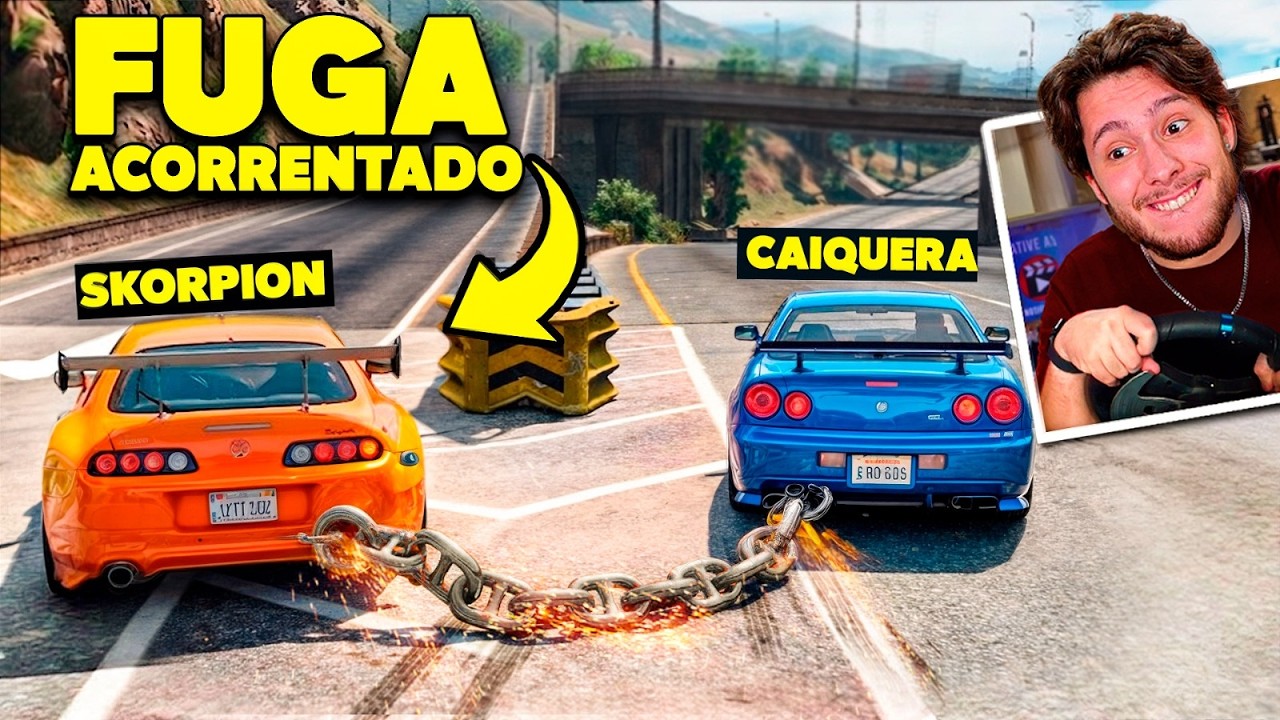 Dando FUGA ACORRENTADO com MEU AMIGO!! (GTA 5 RP)