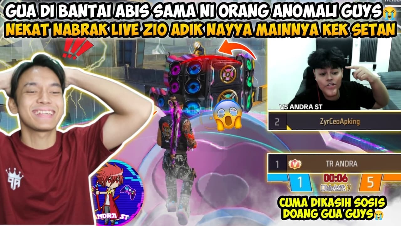 ANDRA DI BANTAI ABIS AMA NI ORANG ANOMALI CS GUYS! NEKAT NABRAK LIVE ZIO ADIKNYA NAYYA MAINNYA GILA😱