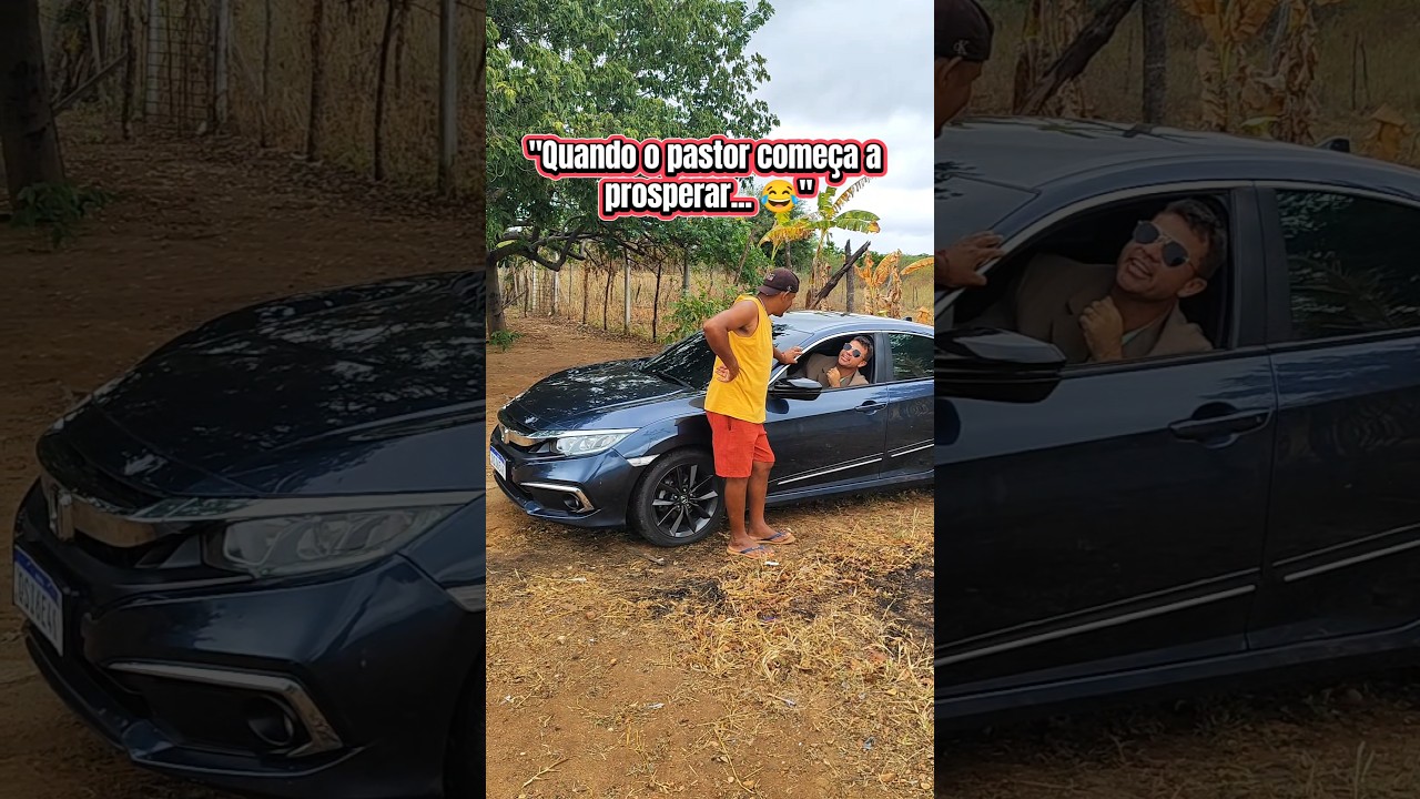 Pastor evoluindo de moto até o carrão! 😂 #shots