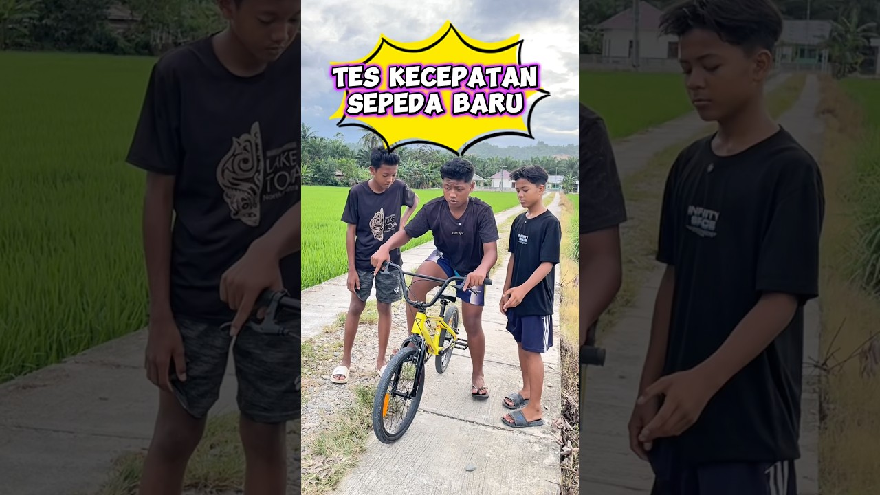 Tes kecepatan sepeda baru #wakmi #bmx #sepeda #videolucu #comedy #funny