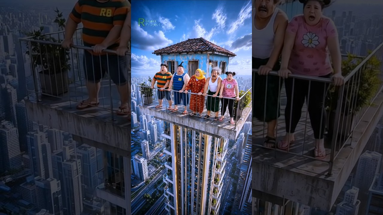 RUMAH JELEK tetap bertahan di atas GEDUNG, keluarga lanang kocak🤣‼️