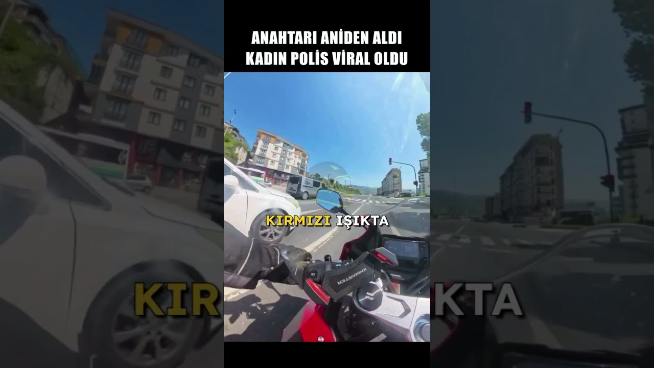 Kırmızı Işıkta Şok Anlar! Kadın Polis Motorun Anahtarını Çekip Aldı!  #motovlog
