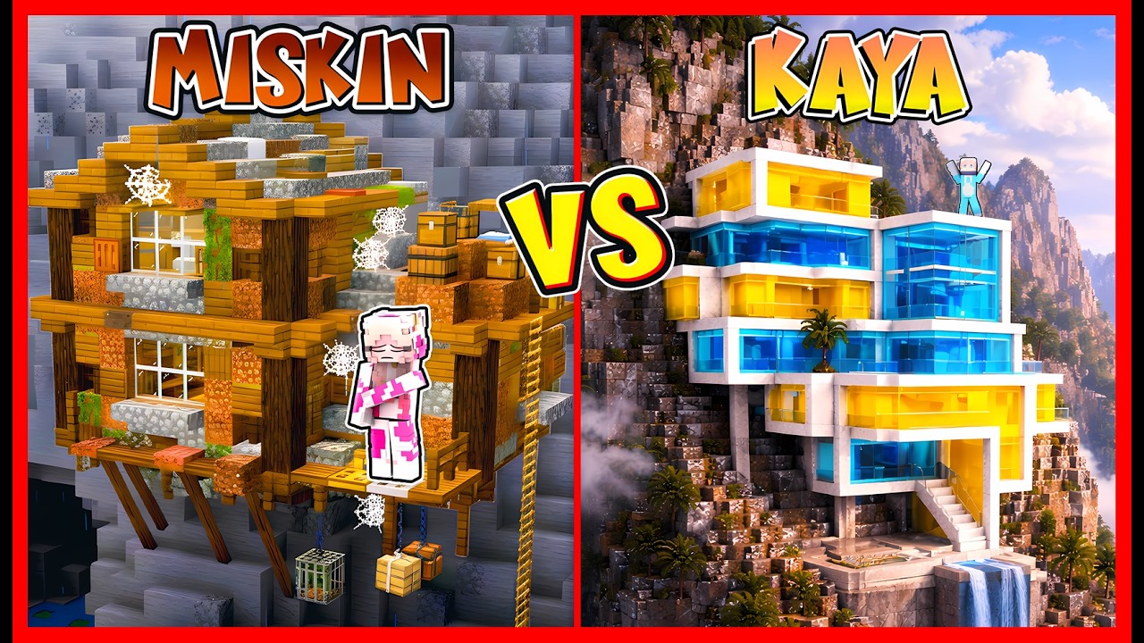 ATUN & MOMON BANGUN HOTEL MISKIN VS KAYA DI TEPI LERENG PEGUNUNGAN !! Feat @sapipurba Minecraft