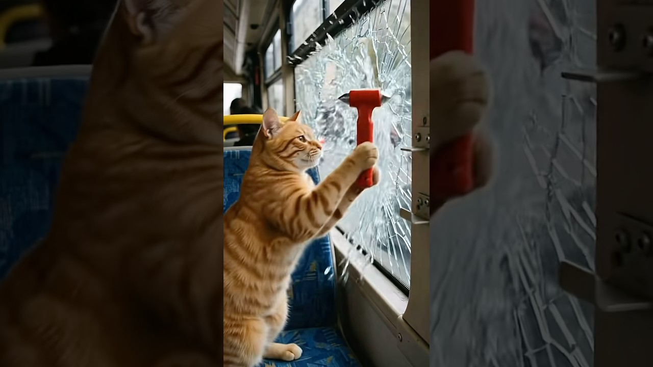 Karabaş otobüsün camini kırıyor