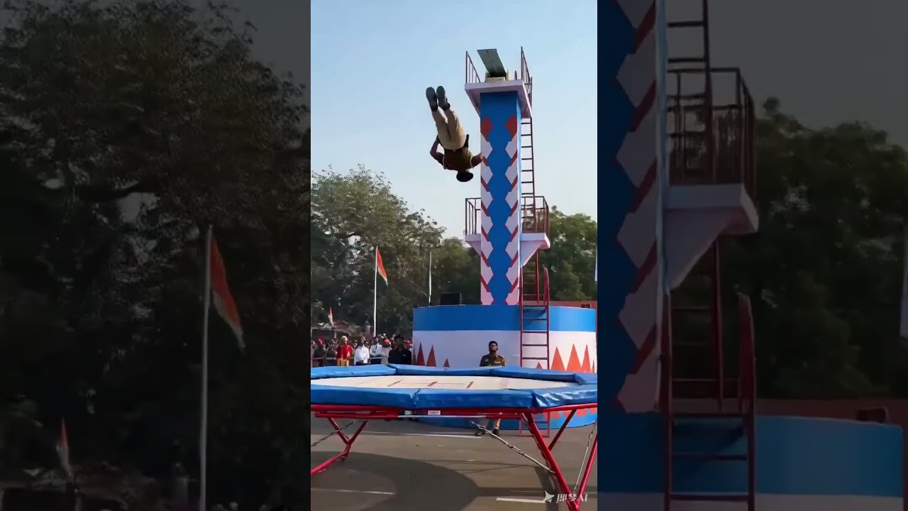 Indians Must Watch! This Epic Trampoline Stunt Makes Our Nation Proud! #army #automobile