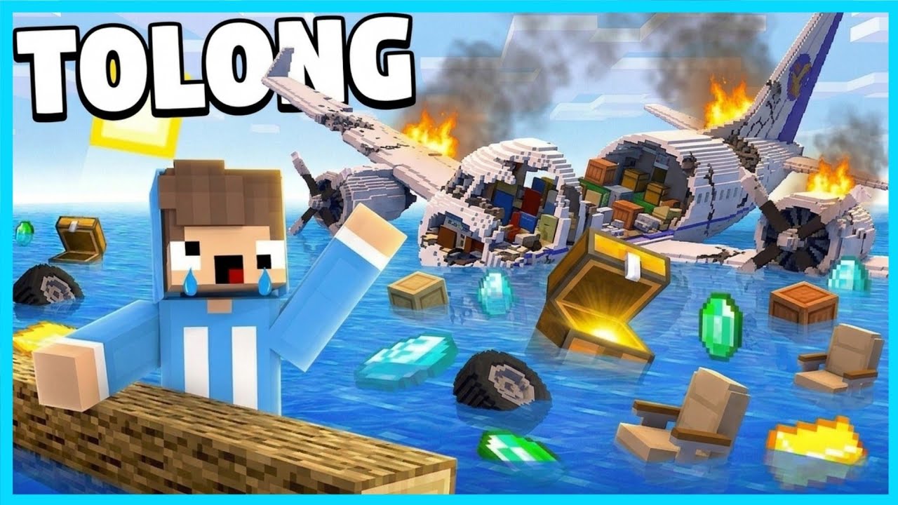 MIPAN & ZUZUZU JATUH DARI PESAWAT DAN KECELAKAAN DI MINECRAFT! SEDIH BANGET