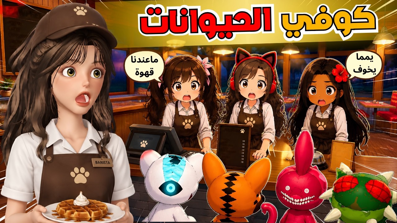 اشتغلنا  في كوفي الحيوانات المسكونة 😰☕️ النهاية صدمتنا ‼️ Roblox animal cafe 