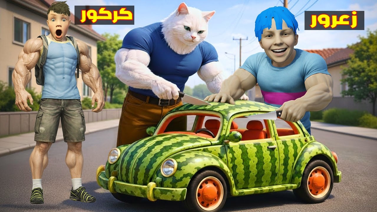 فلم قراند : سيارة زعرور العملاق الجديدة اغرب و اسرع سيارة في العالم ( كركور القوي ) 🔥😂