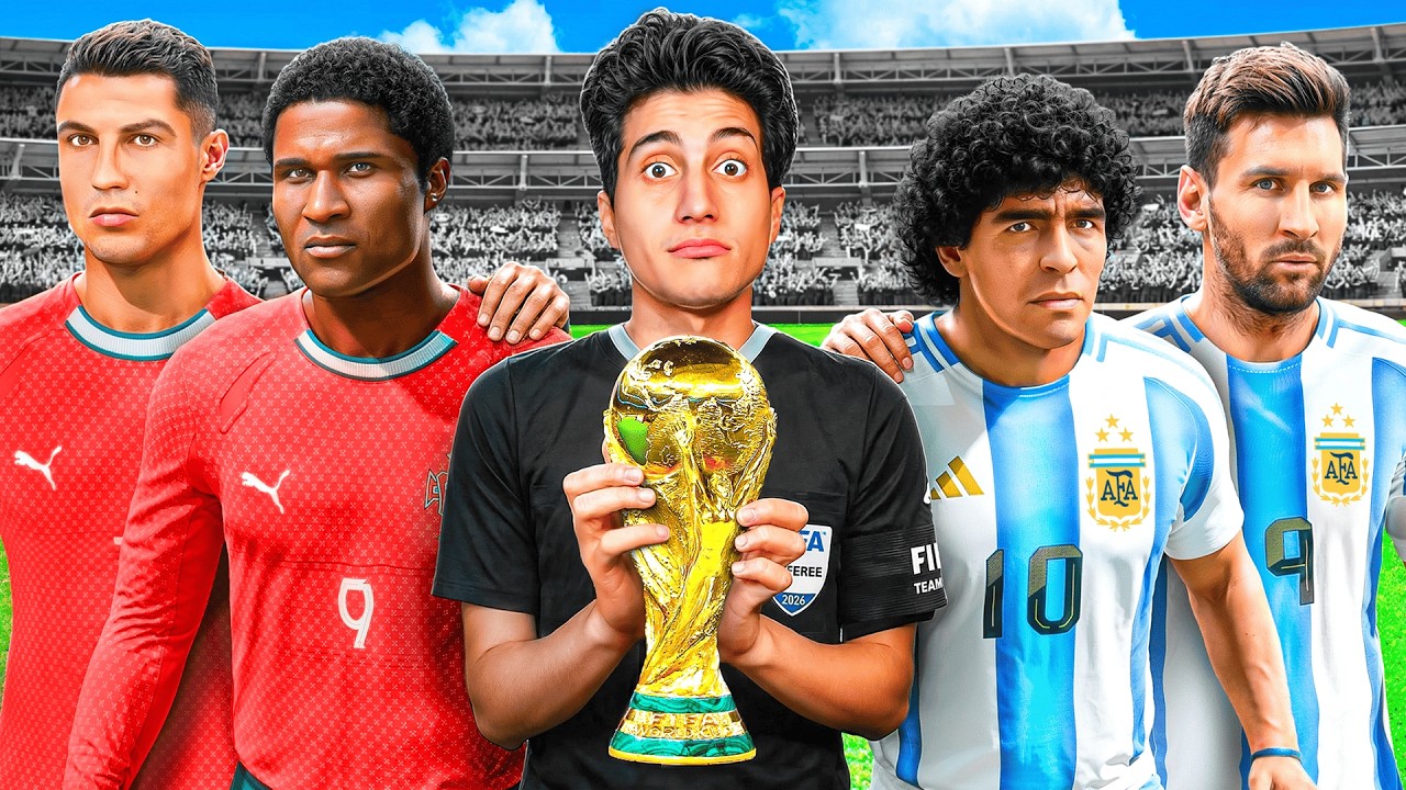 كأس العالم لكن كل منتخب بتشكيلته التاريخية (  6 منتخبات عربية )