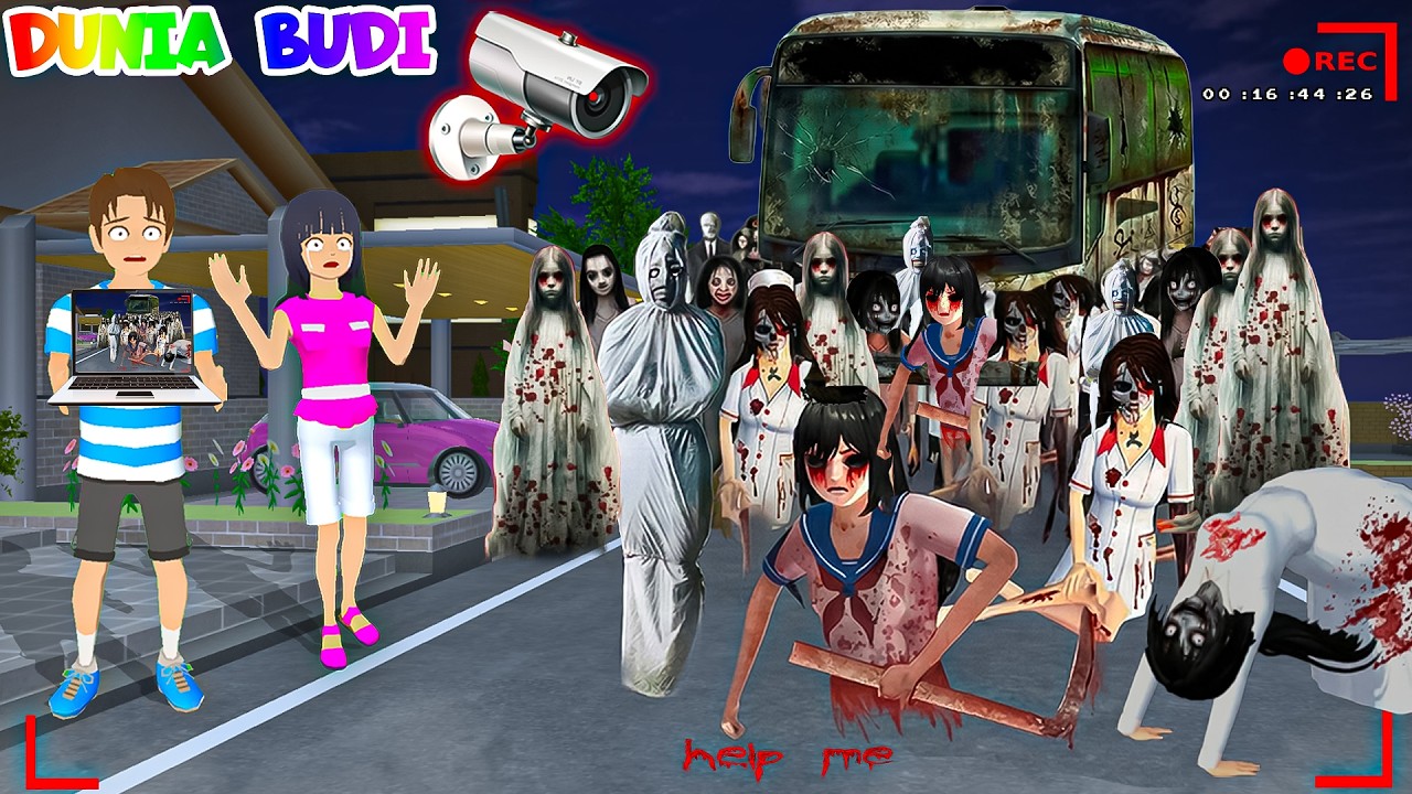 Yuta Mio Panik! CCTV Merekam BUS Semua HANTU Pocong, Kuntilanak Mengerikan di Depan Rumah 😱