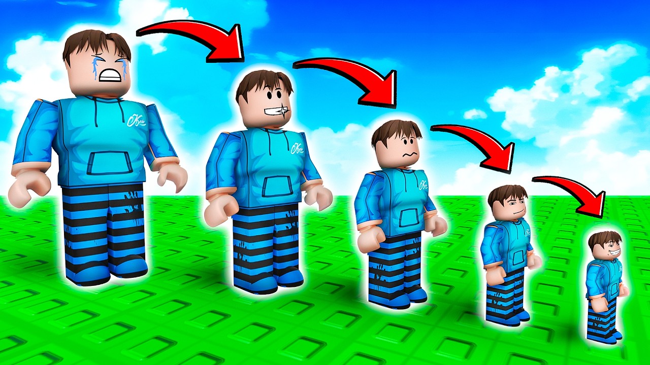 روبلوكس كل خطوة يصغر حجمك ! Shrink per step
