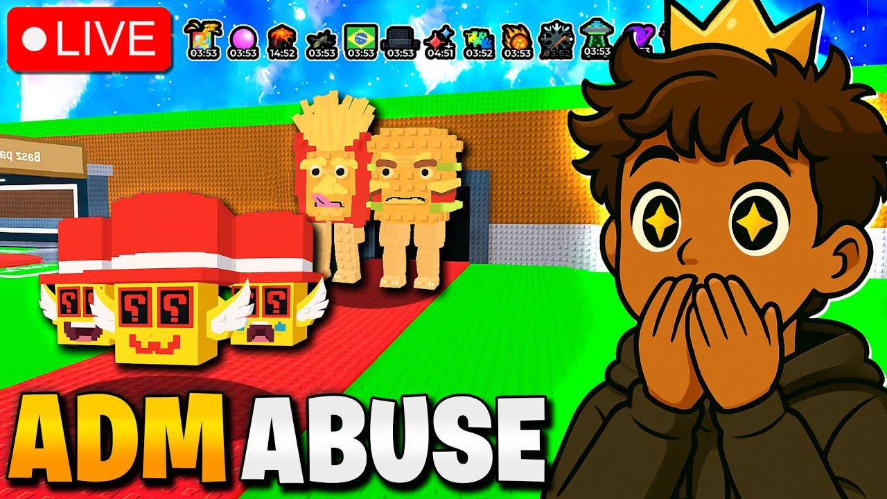 EVENTO DE ADM ABUSE 😱 LOS LUCKY BLOCK + ATUALIZAÇÃO ROUBE UM BRAINROT | TEUX LIVE #brainrot #roblox