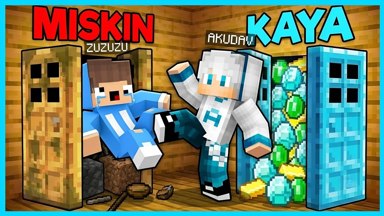 MIPAN & ZUZUZU HARUS PILIH PINTU MISKIN VS KAYA DI MINECRAFT SURVIVAL!