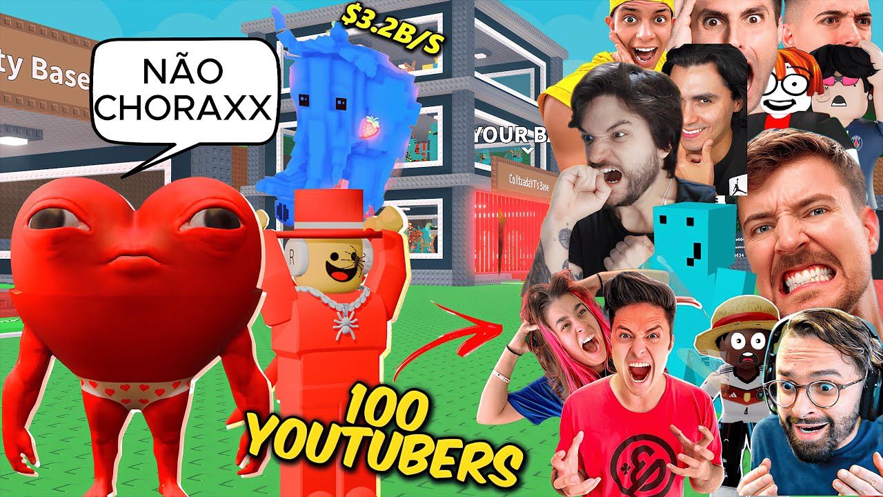 SUMMY e NÃO CHORAXX ROUBARAM 100 YOUTUBERS no ROUBE UM BRAINROT😂*ficaram muito bravos*