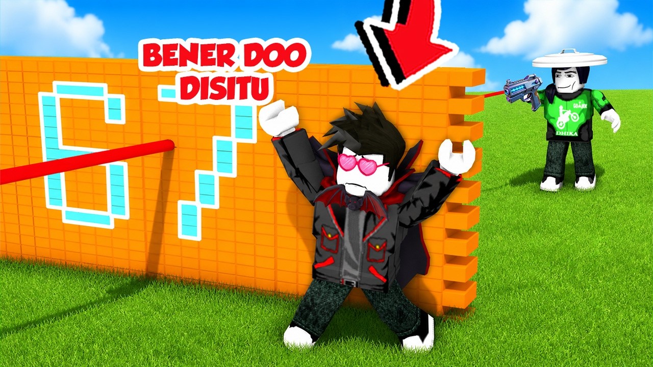 KITA SEMBUNYI DI BALIK TEMBOK BIAR GAK KENA TEMBAK DI ROBLOX!!!