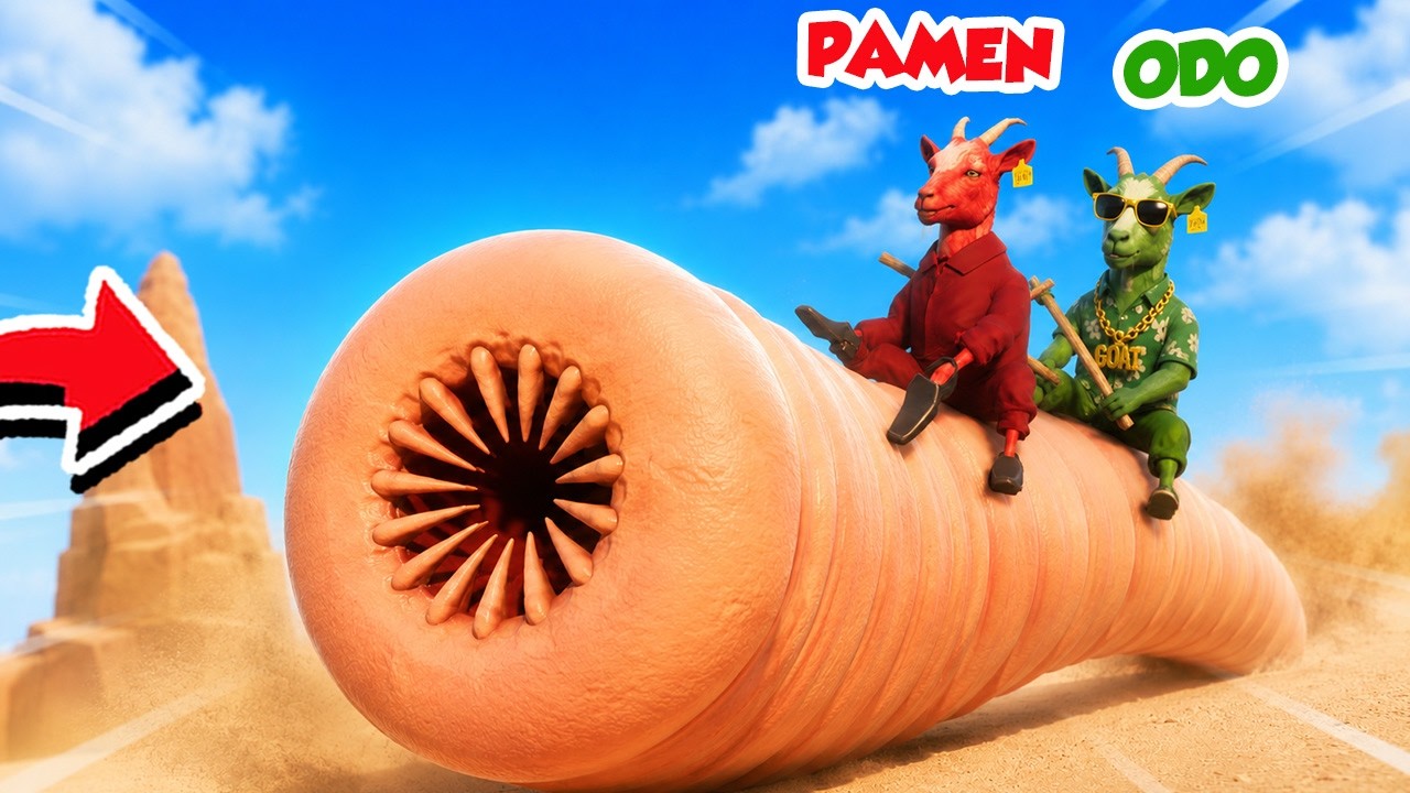 DUO KAMBING KOCAK MENCARI CACING BESAR  DI DESERT!! - Goat Simulator 3