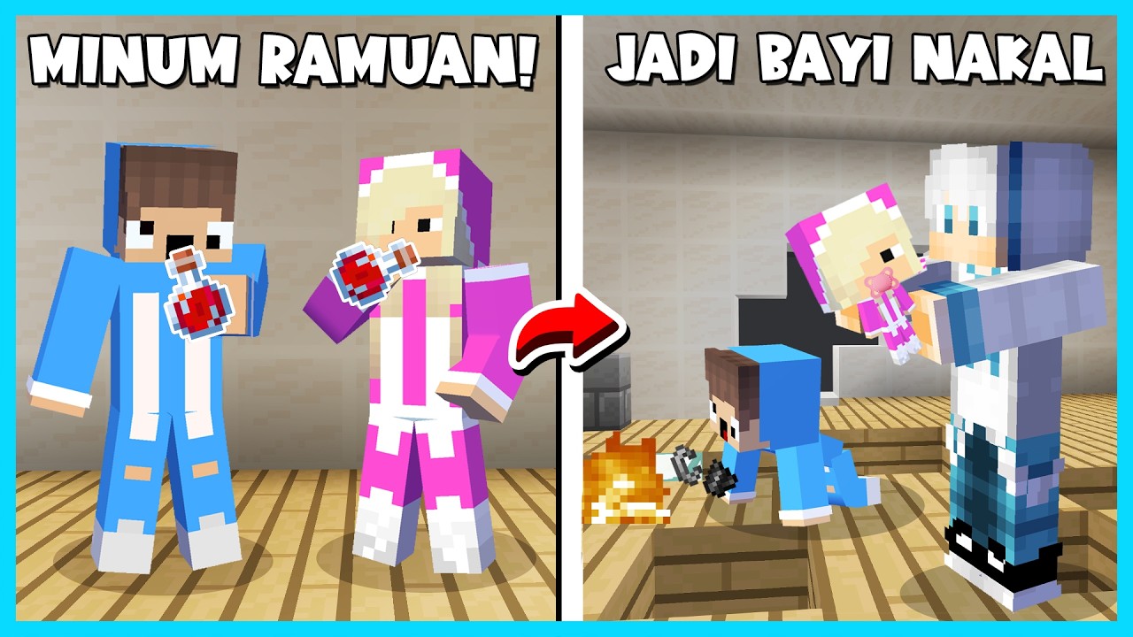 MIPAN & ZUZUZU BERUBAH JADI BAYI NAKAL DAN NGESELIN DI MINECRAFT! AKUDAV PUSING BANGET