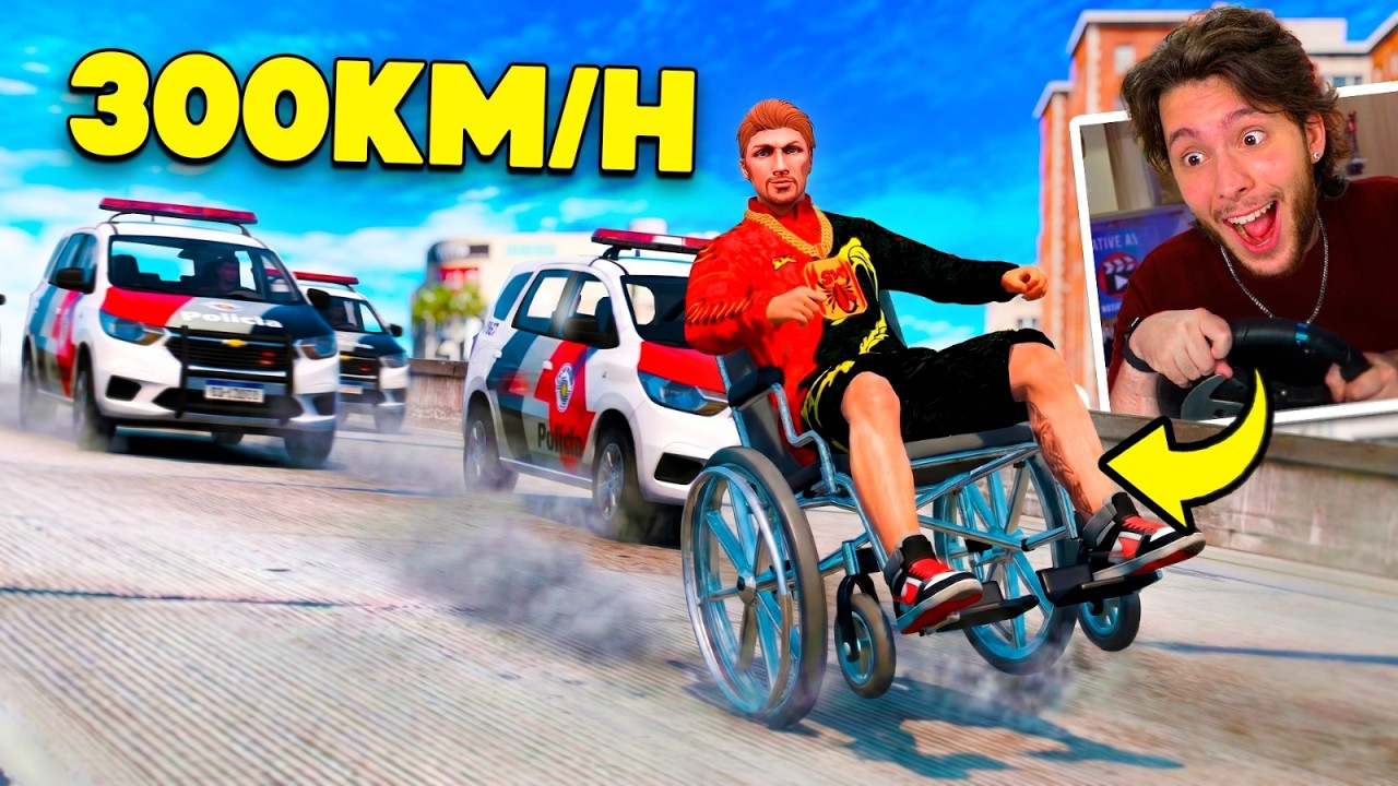Dei FUGA Com uma CADEIRA DE RODAS a 310KM/H!! (GTA 5 RP)
