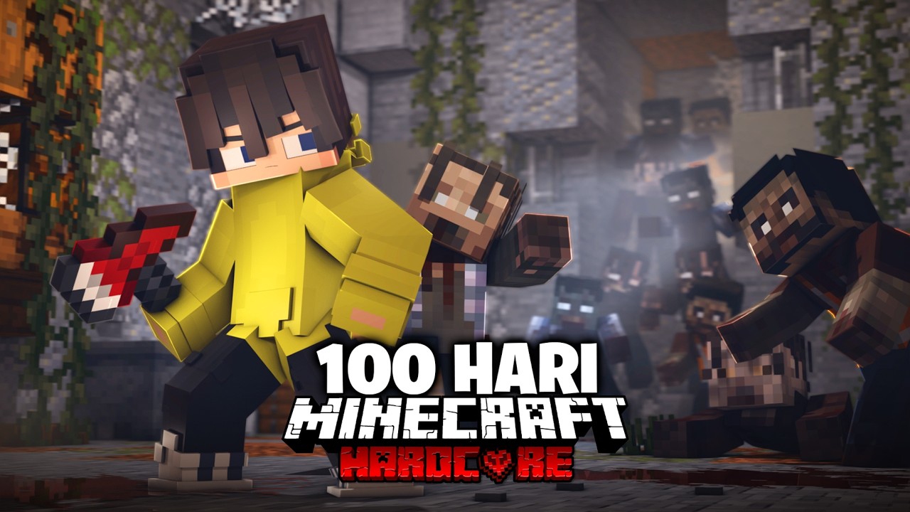 Aku Bertahan 100 Hari di Bunker dari Zombie Apocalypse di Minecraft