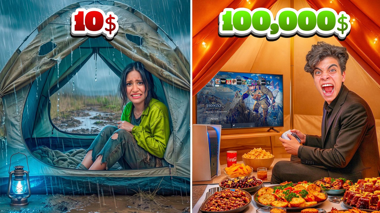 تحدي الخيمه الفقيره 🥺 ضد الخيمه الغنيه 🤑 جومانا ( راحت فيها ) 💔😭