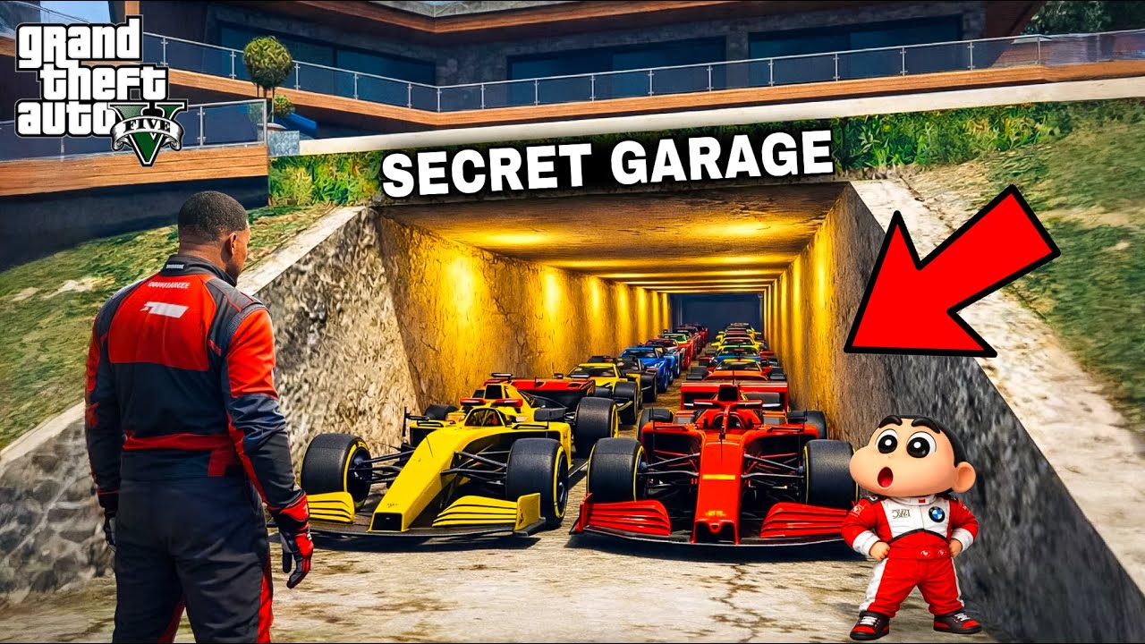 Franklin & Shinchan Found Hidden F1 Cars Under Swimming Pool 😱 GTA 5 Telugu