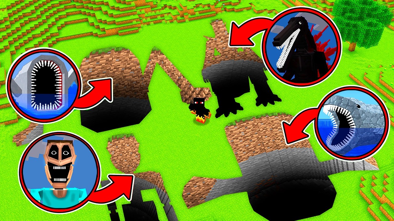 ENCONTREI OS TUNEIS DOS MONSTROS FAMOSOS NO MINECRAFT