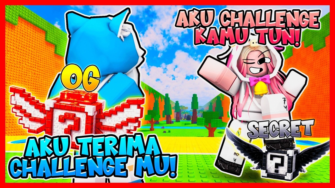ATUN & MOMON CHALLENGE TENDANG LUCKY BLOCK TERJAUH !! Feat @sapipurba Roblox