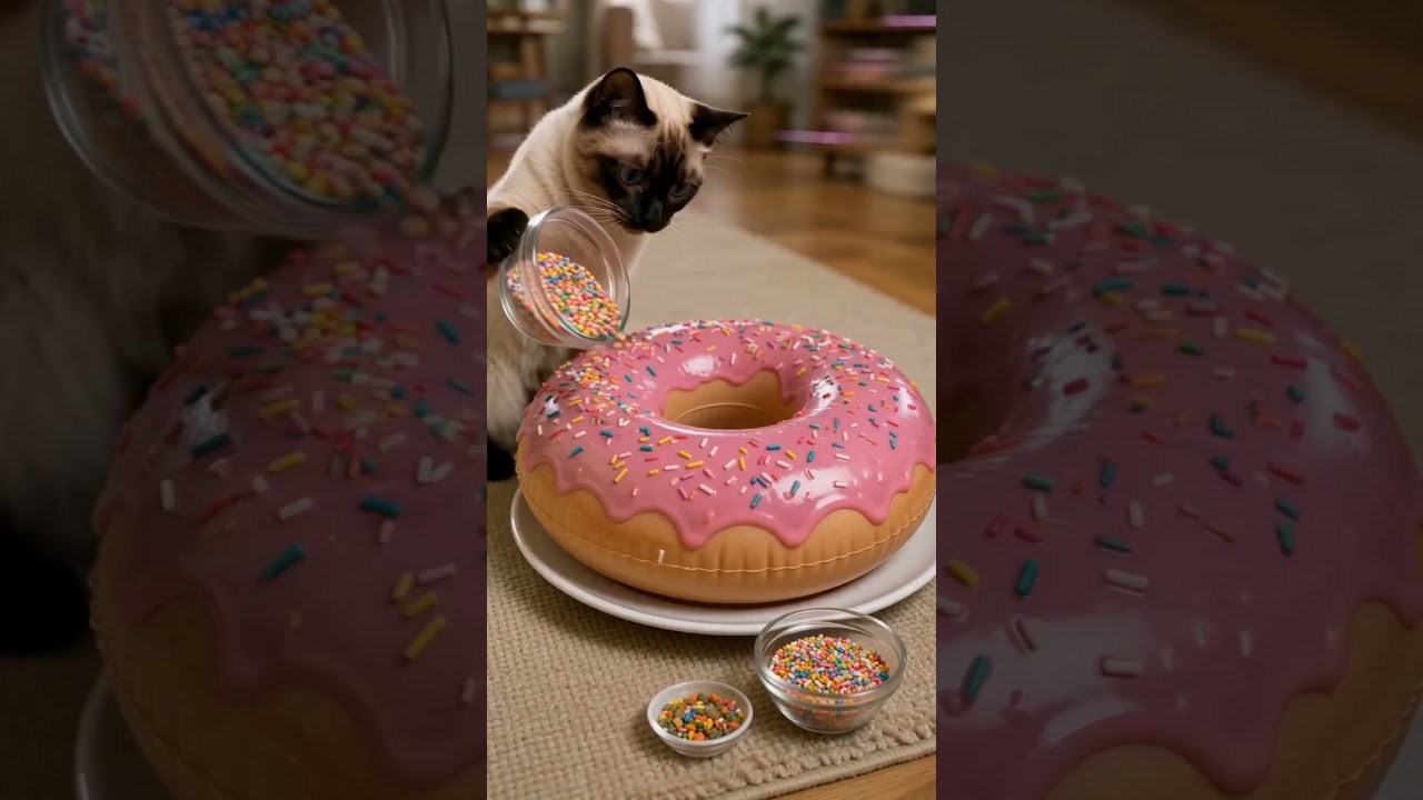 Can This Puppy Finish a Giant Donut? 🍩