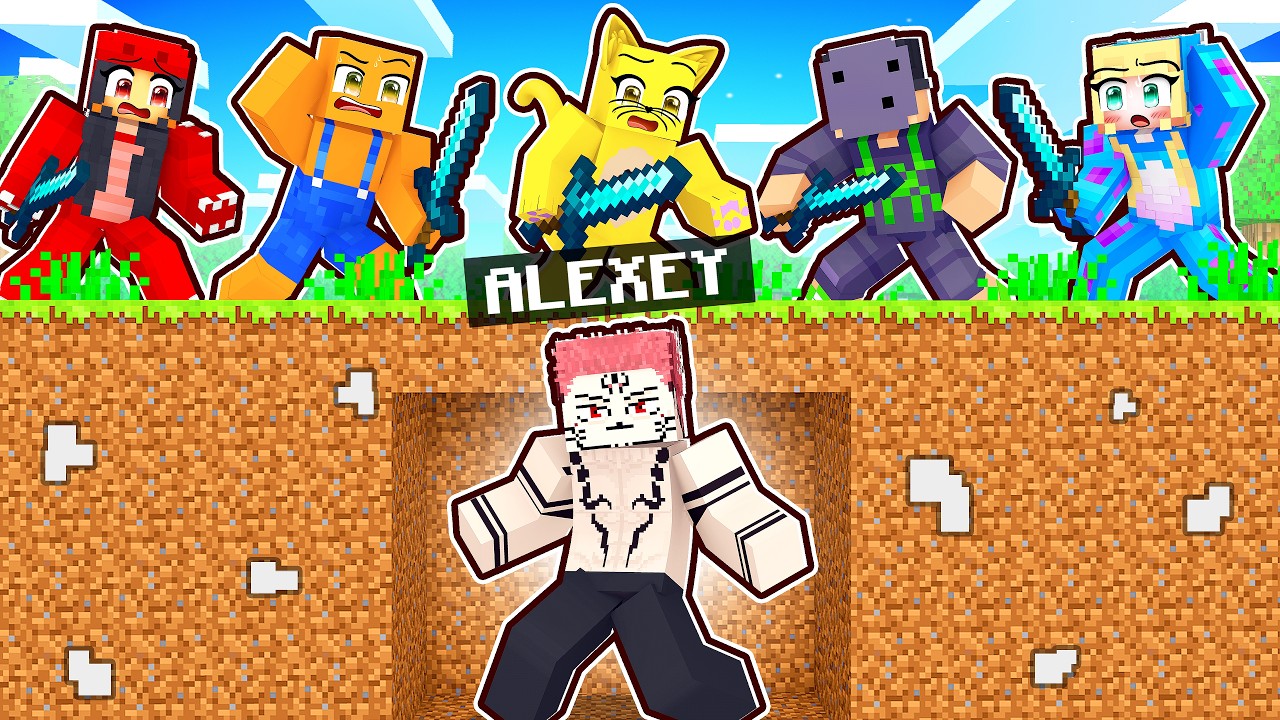 SUKUNA vs 5 CAÇADORES no Minecraft