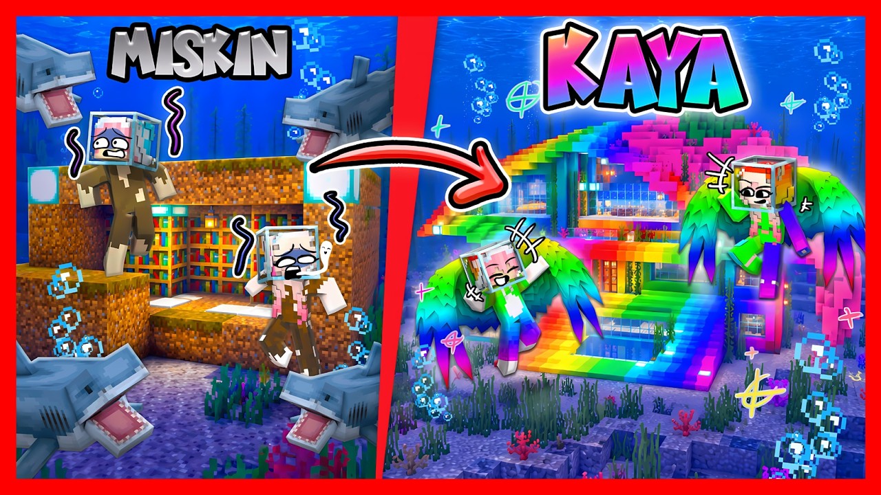 ATUN & MOMON BANGUN RUMAH DI BAWAH AIR DARI MISKIN SAMPAI KAYA !! Feat @sapipurba Minecraft