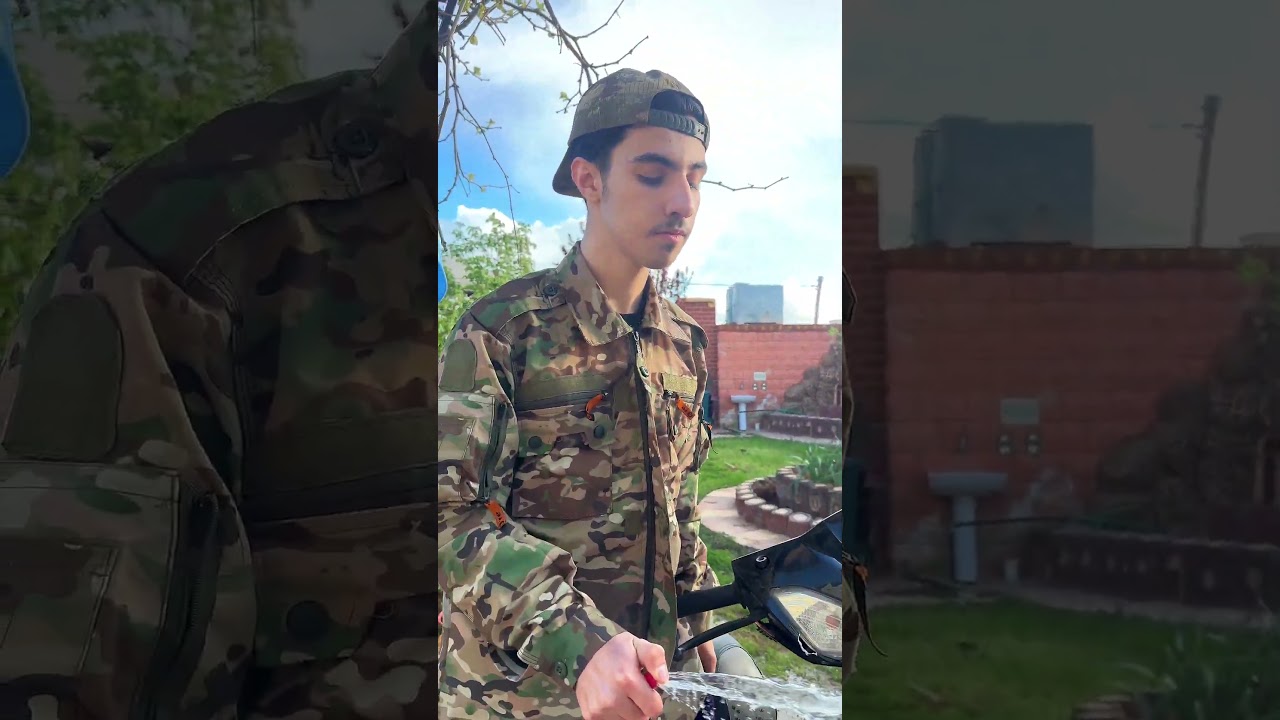 كب المي على الموتور 🙄😨