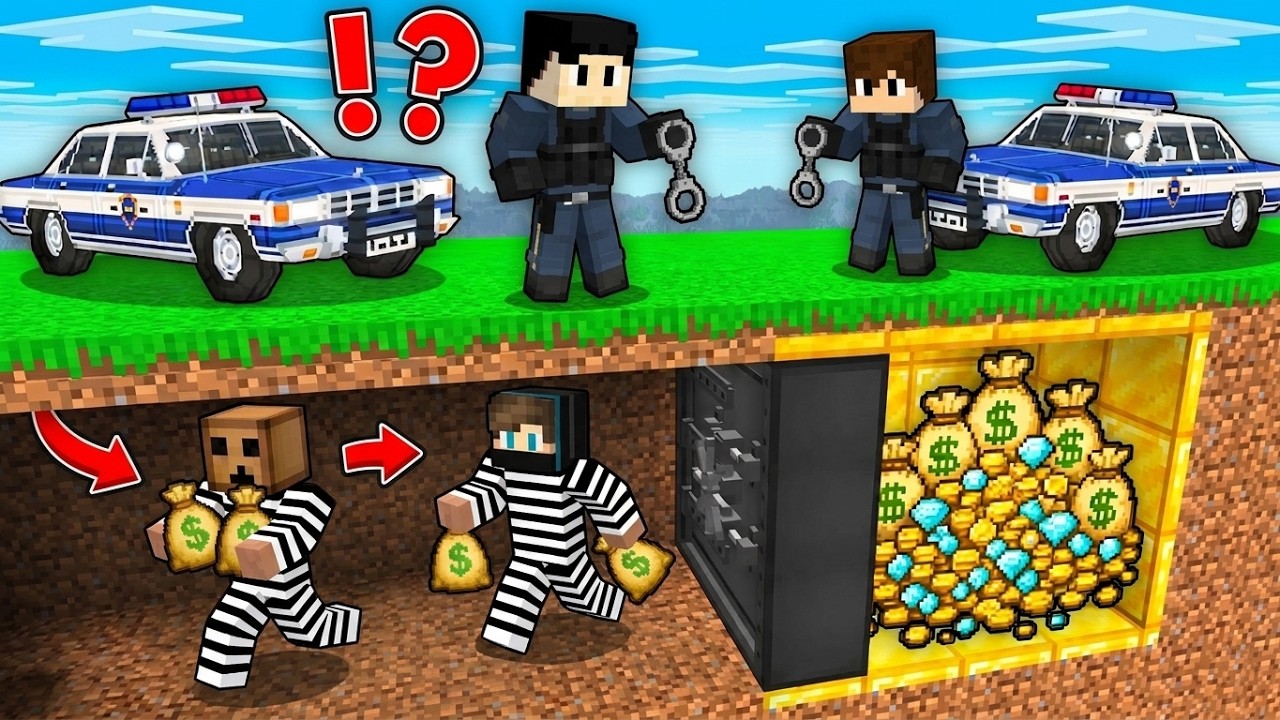 ماين كرافت لايف ستيل الحرامية #7 : سرقنا الشرطة من تحت الأرض ولكن انكشفنا !!؟ 😱🔥