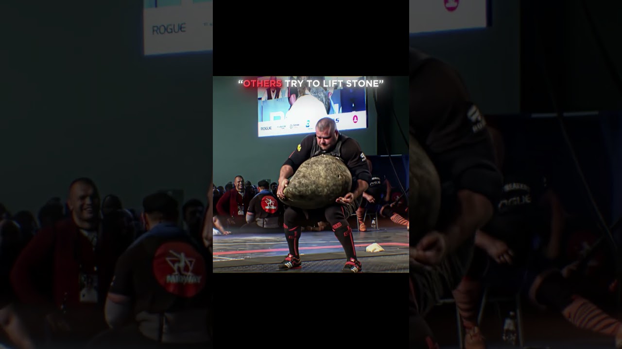 Who Can Go Boulder To Shoulder?!😱 #gym #gymmotivation #strongman #strength #motivation
