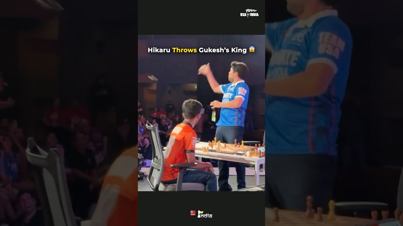 Hikaru THROWS Gukesh’s King 😱😱 #chess #gukesh #hikarunakamura