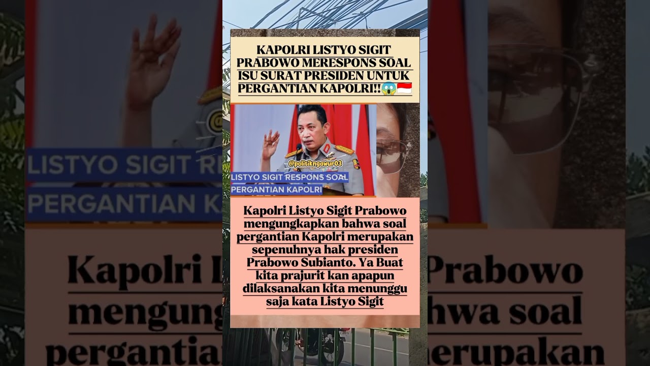 Listyo Sigit Respons Isu Surat Presiden Ganti Kapolri #viralshort #politics #prabowo #beritaterkini