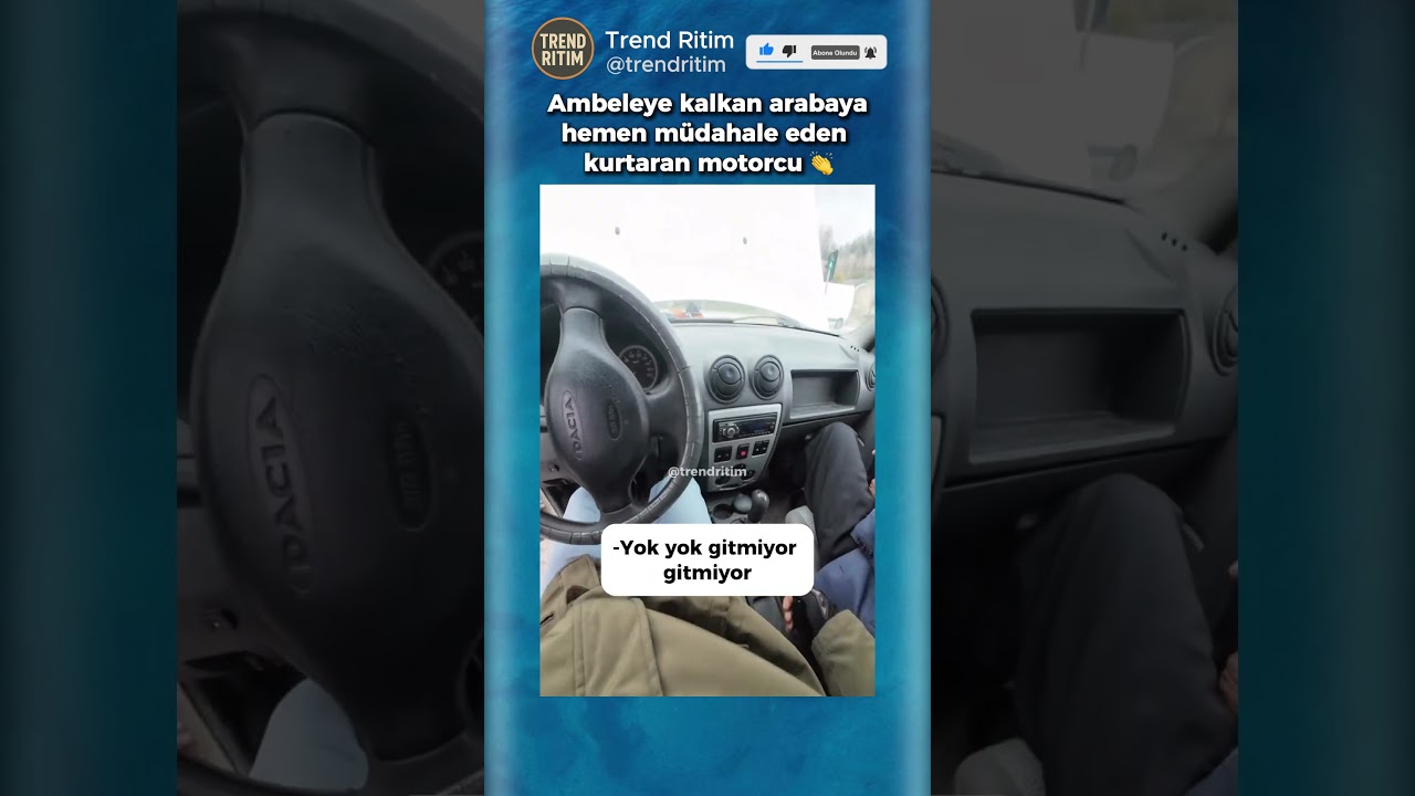 Ambeleye Kalkan Araca Müdahale Eden Motorcu 👏😄