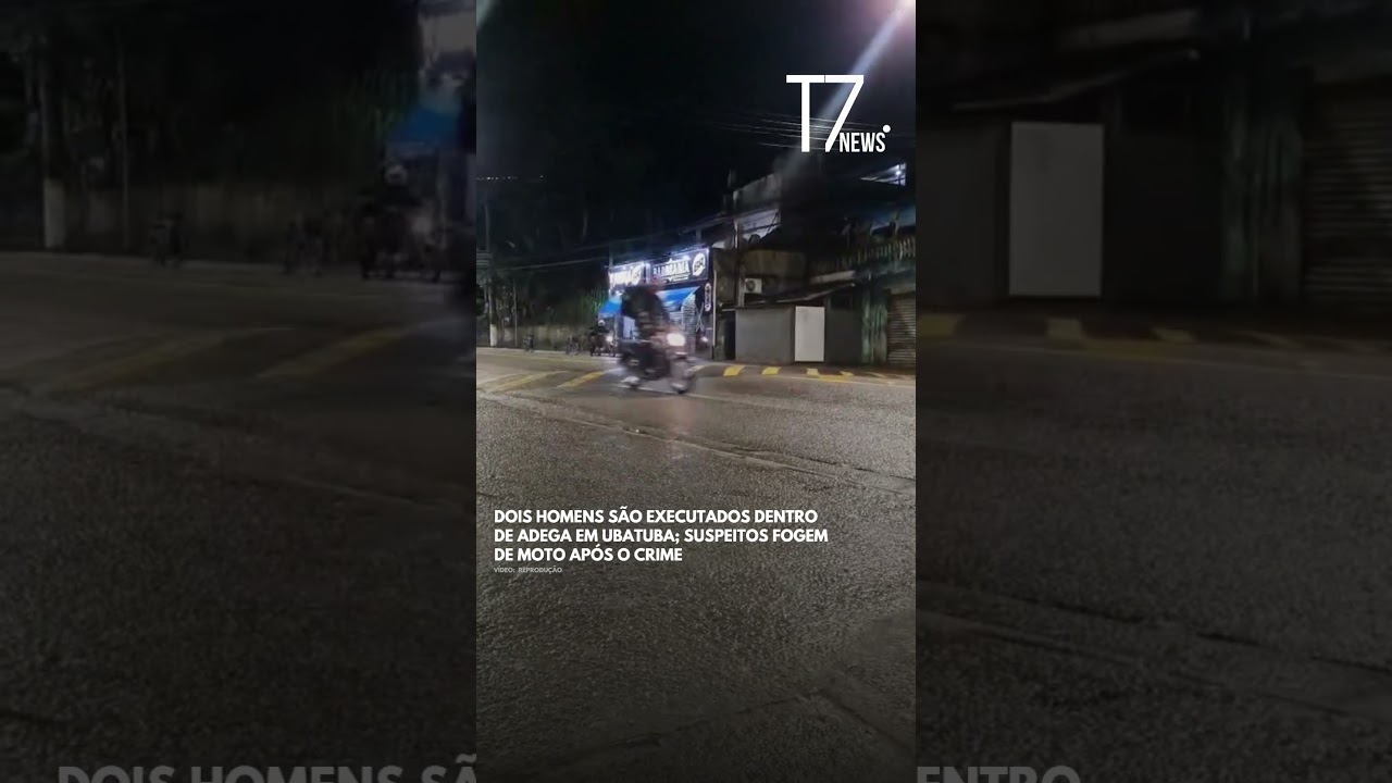 Dois homens são executados dentro de adega em Ubatuba; suspeitos fogem de moto após o crime