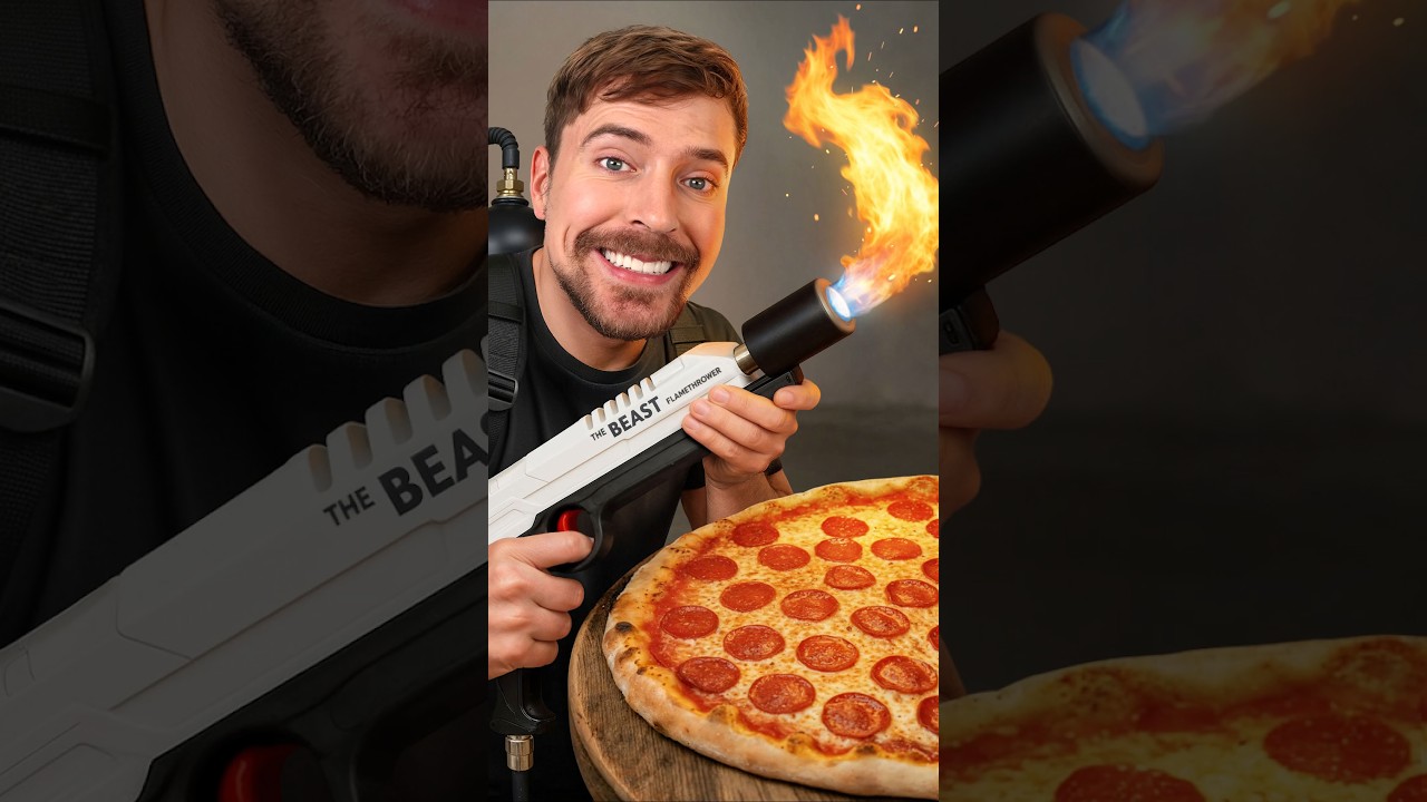 I Cooked A Pizza With Power Tools - Published by MrBeast