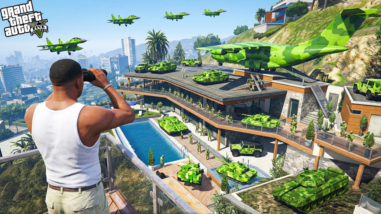 GTA 5 : Franklin's House Raided By Army In Gta 5 ! (GTA 5 mods)