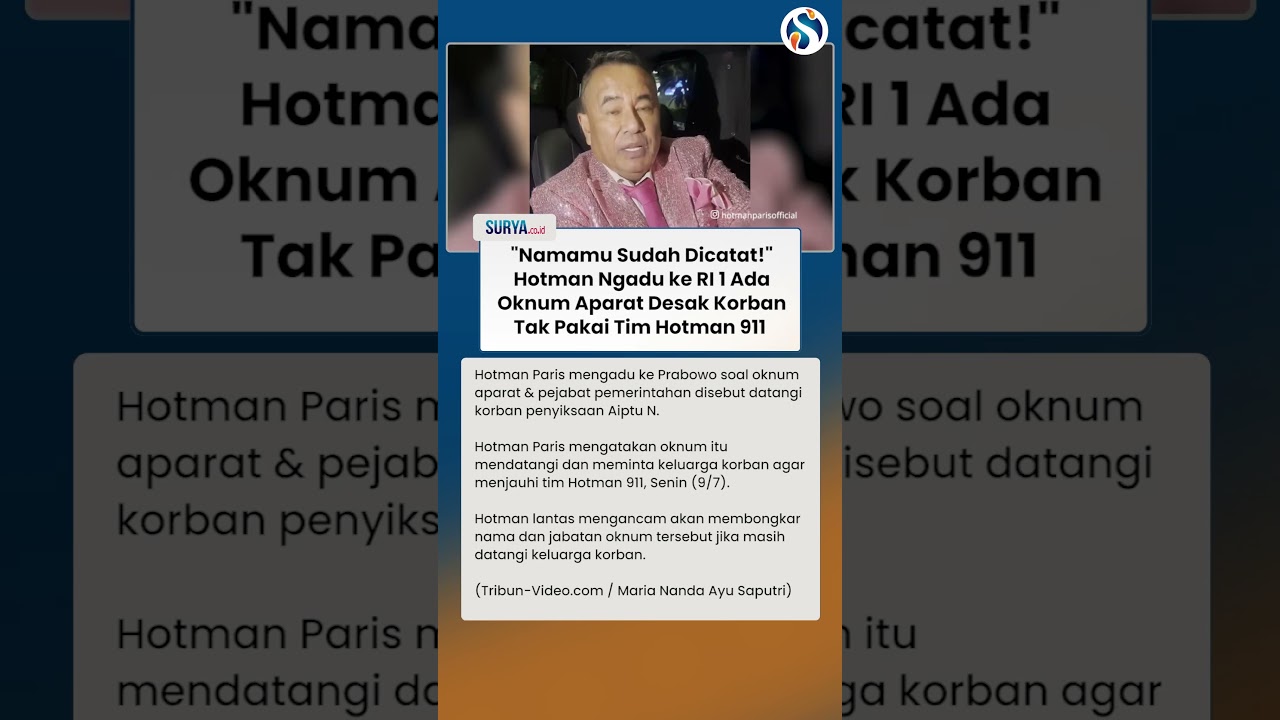 HOTMAN GERAM & Ngadu ke Presiden: Oknum Aparat Desak Korban Tak Pakai Tim Hotman 911!