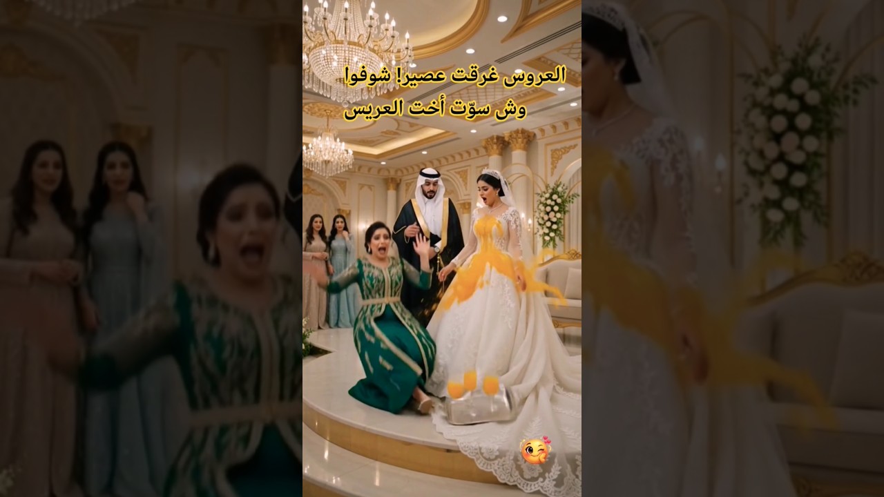 ​العروس غرقت عصير! أخت العريس جابت العيد ليلة الزفة 😭😂 #shorts #كوميدي #ضحك #حفل_2026 #عرس