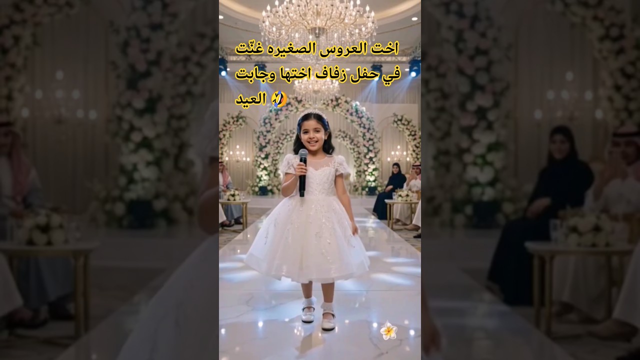 ​​أخت العروسة الصغيره غنّت لاختها العروس في حفل زفافها وسط قاعة الأفراح وجابت العيد فيها😂 #shorts